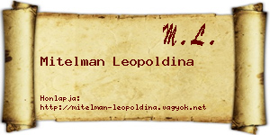 Mitelman Leopoldina névjegykártya